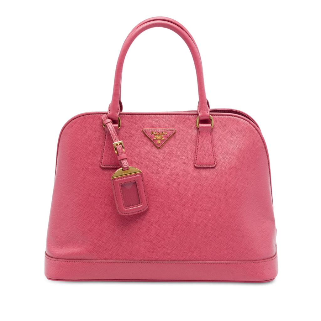 Prada Large Saffiano Lux Open Promenade Satchel - Pink