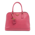 Prada Large Saffiano Lux Open Promenade Satchel - Pink