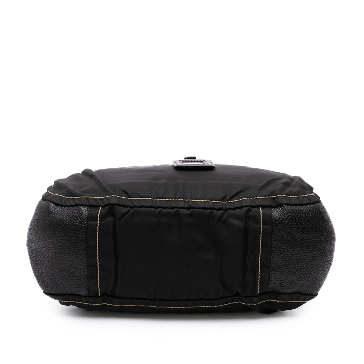 Prada Leather and Tessuto Shoulder Bag - Black