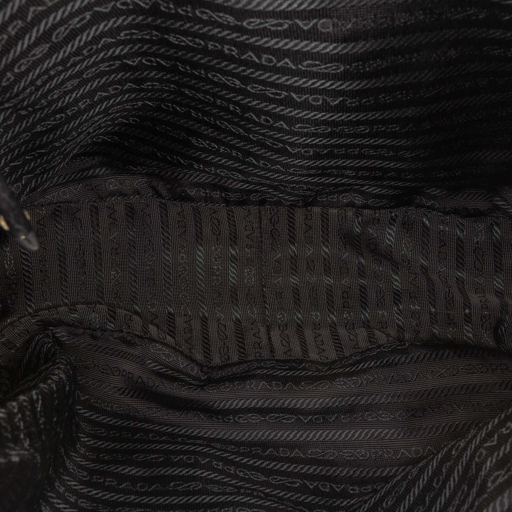 Prada Leather and Tessuto Shoulder Bag - Black