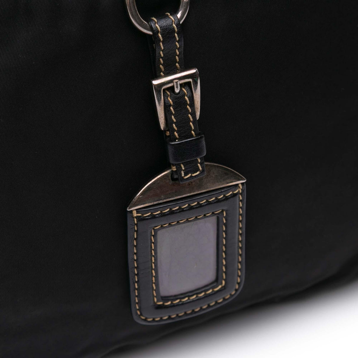 Prada Leather and Tessuto Shoulder Bag - Black