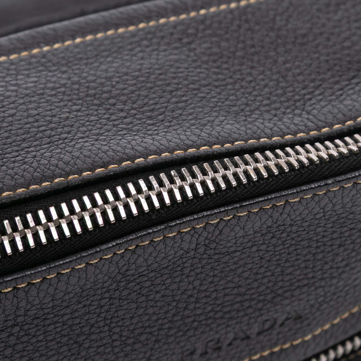 Prada Leather and Tessuto Shoulder Bag - Black