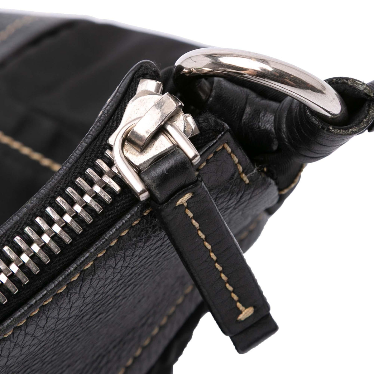 Prada Leather and Tessuto Shoulder Bag - Black