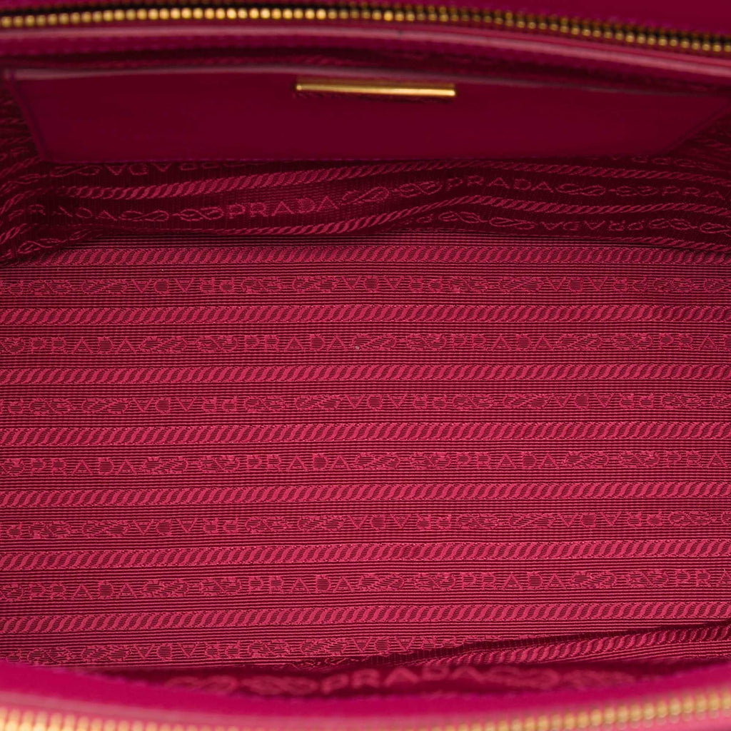 Prada Medium Saffiano Lux Galleria Double Zip Tote Bag - Pink