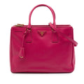 Prada Medium Saffiano Lux Galleria Double Zip Tote Bag - Pink