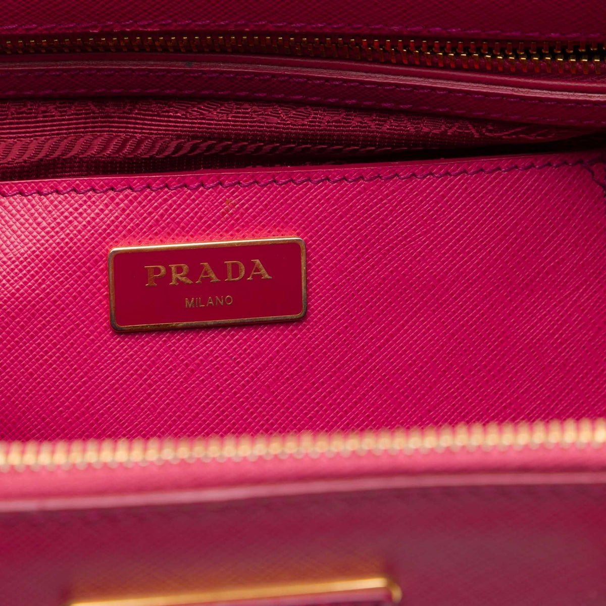Prada Medium Saffiano Lux Galleria Double Zip Tote Bag - Pink