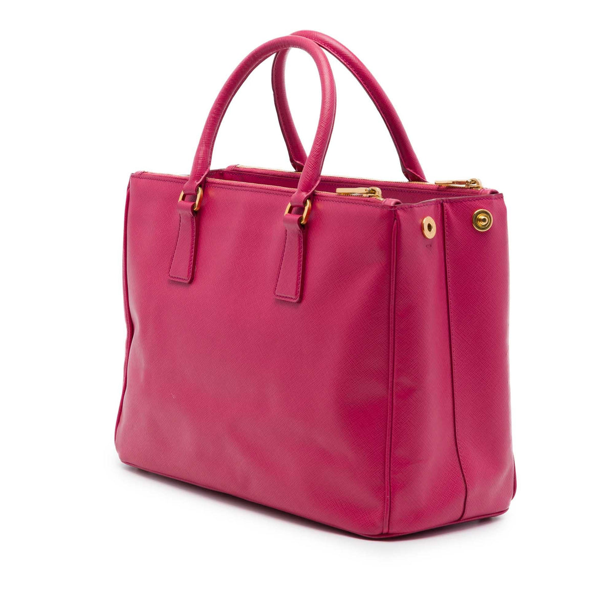 Prada Medium Saffiano Lux Galleria Double Zip Tote Bag - Pink