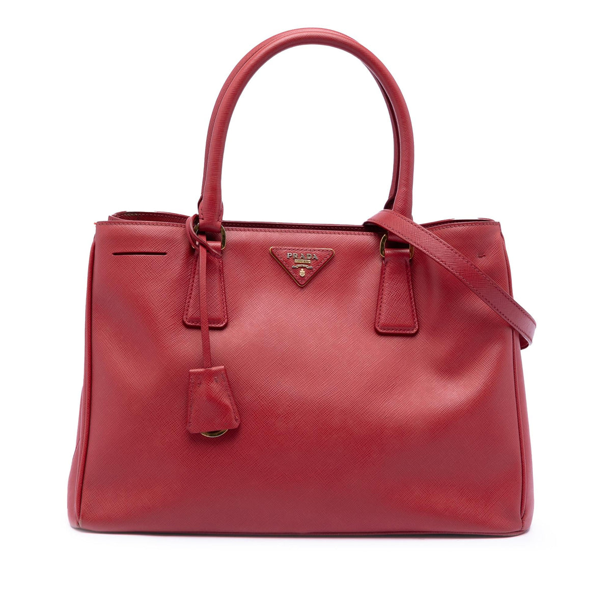 Prada Medium Saffiano Lux Galleria Satchel - Red