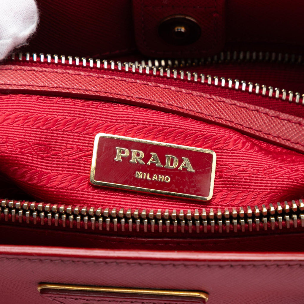Prada Medium Saffiano Lux Galleria Satchel - Red