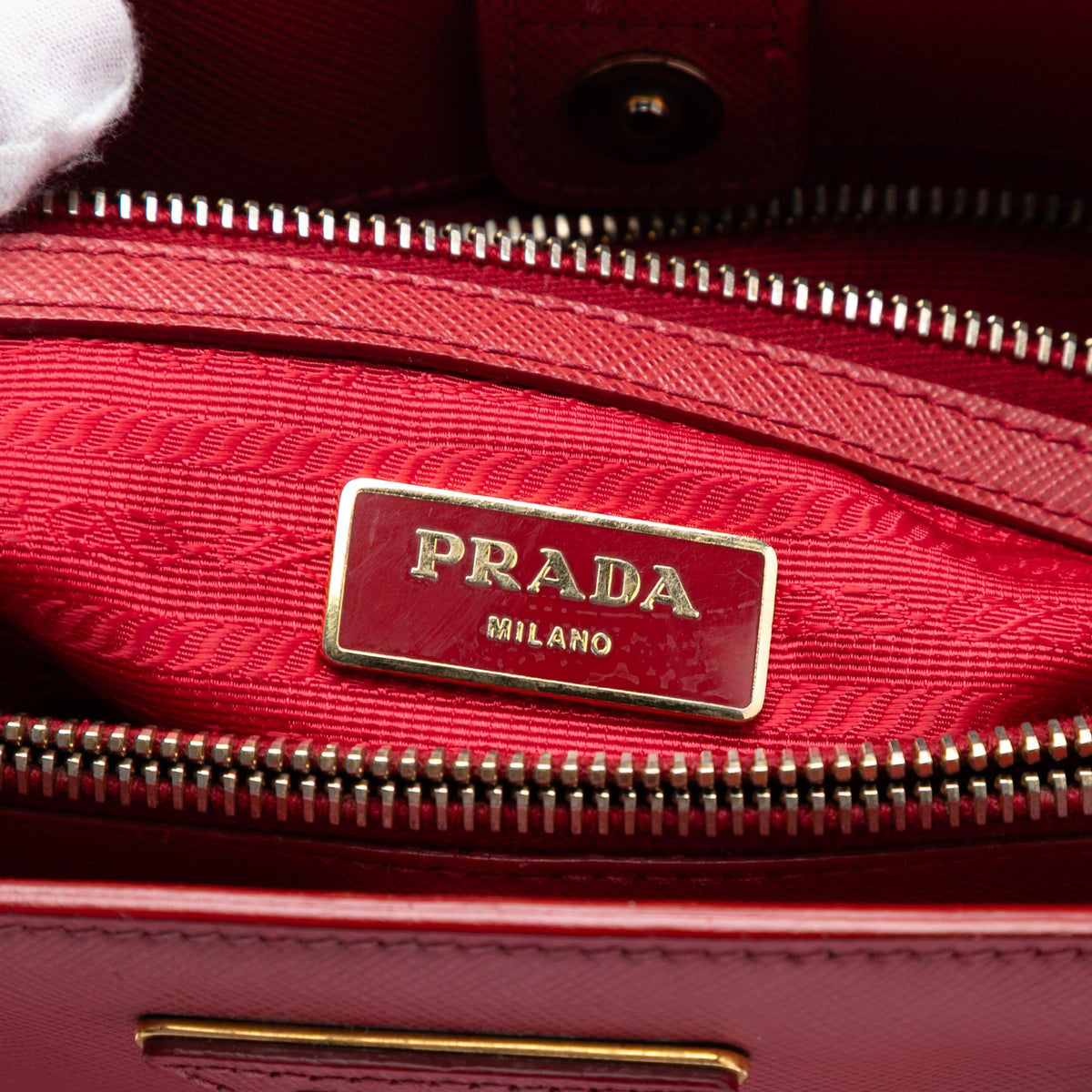 Prada Medium Saffiano Lux Galleria Satchel - Red
