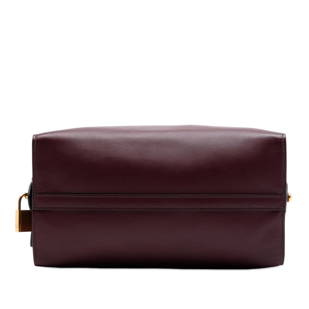Prada Medium Saffiano Trimmed City Calf Greca Esplanade Satchel - Red