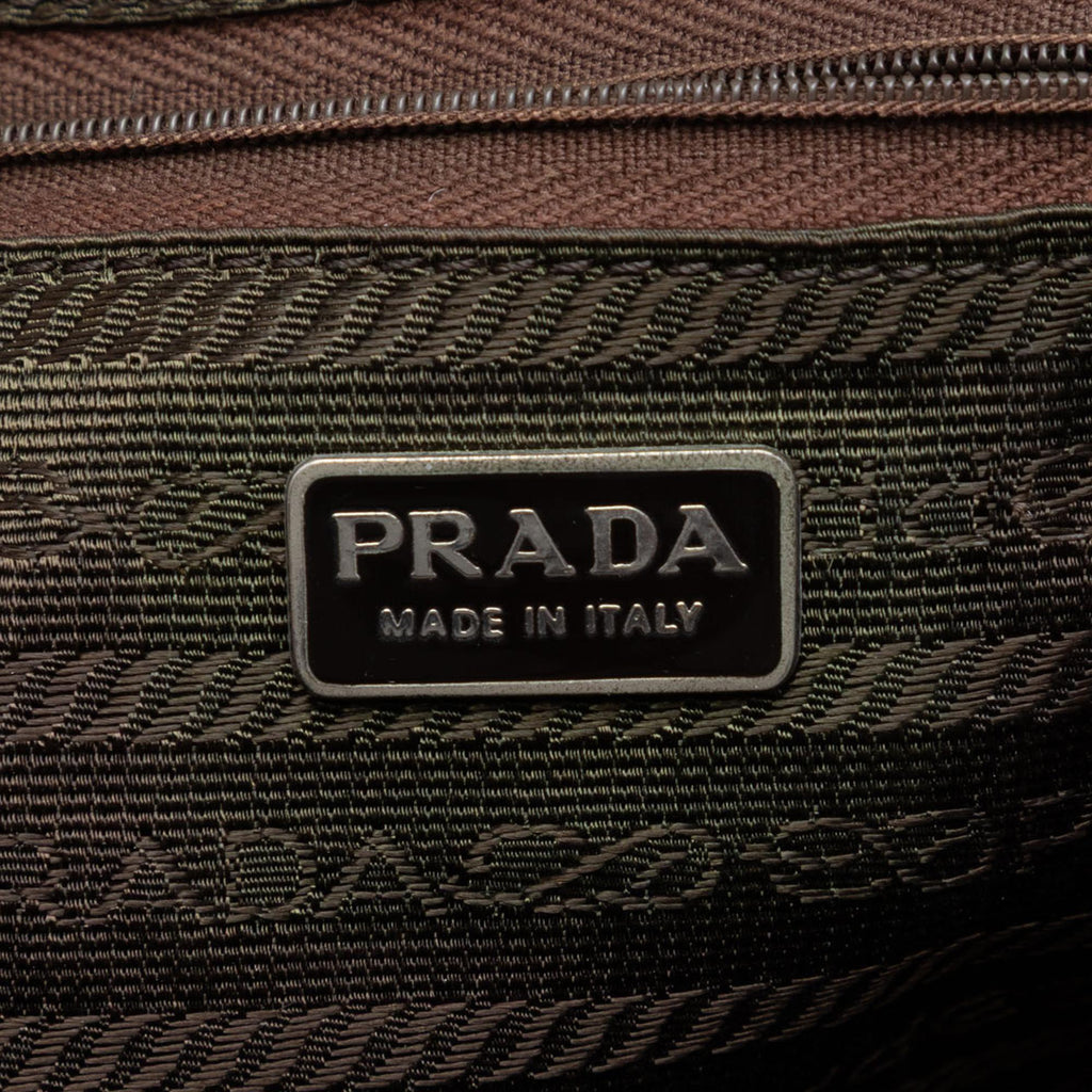 Prada Metallic Nappa Frame Crossbody Bag - Brown