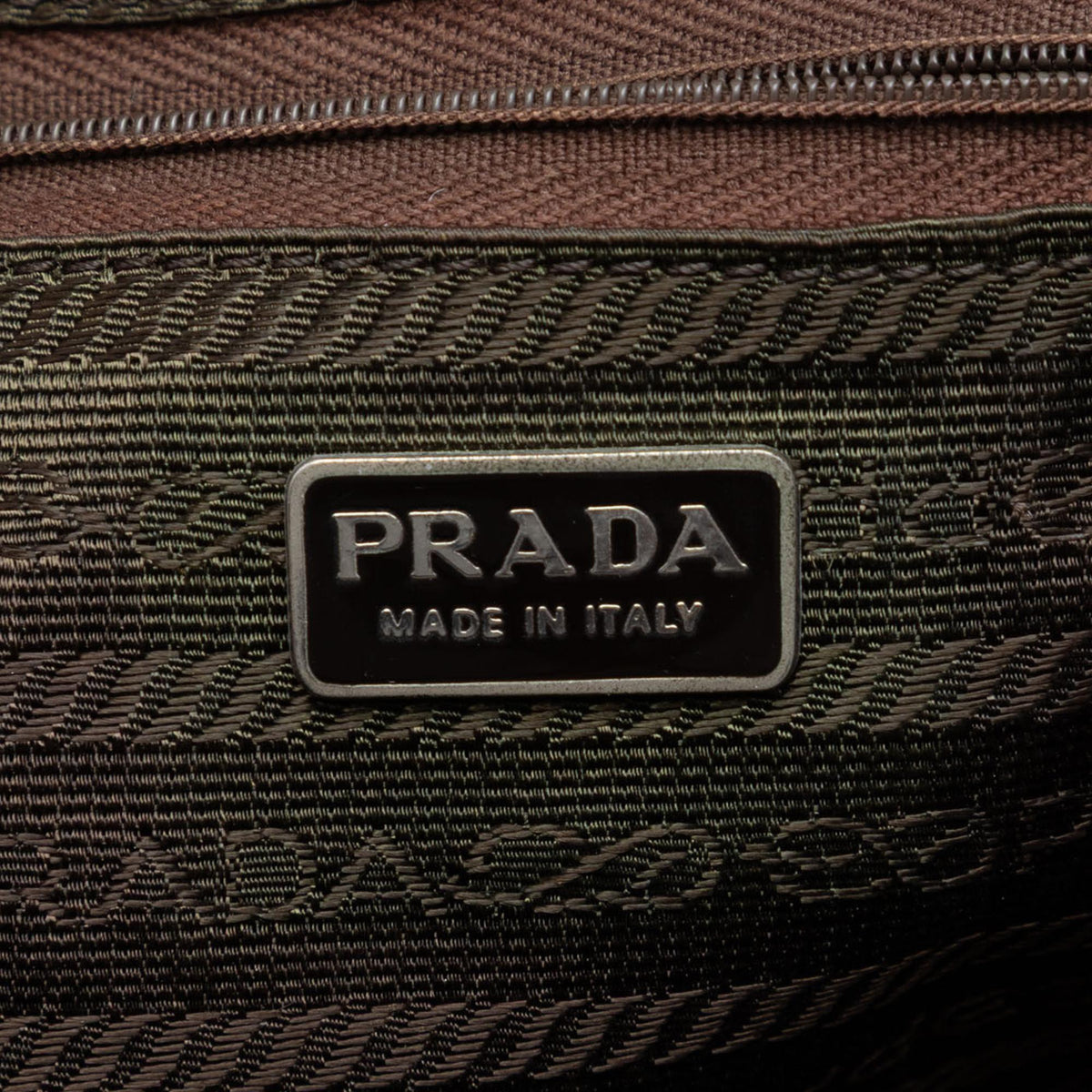Prada Metallic Nappa Frame Crossbody Bag - Brown