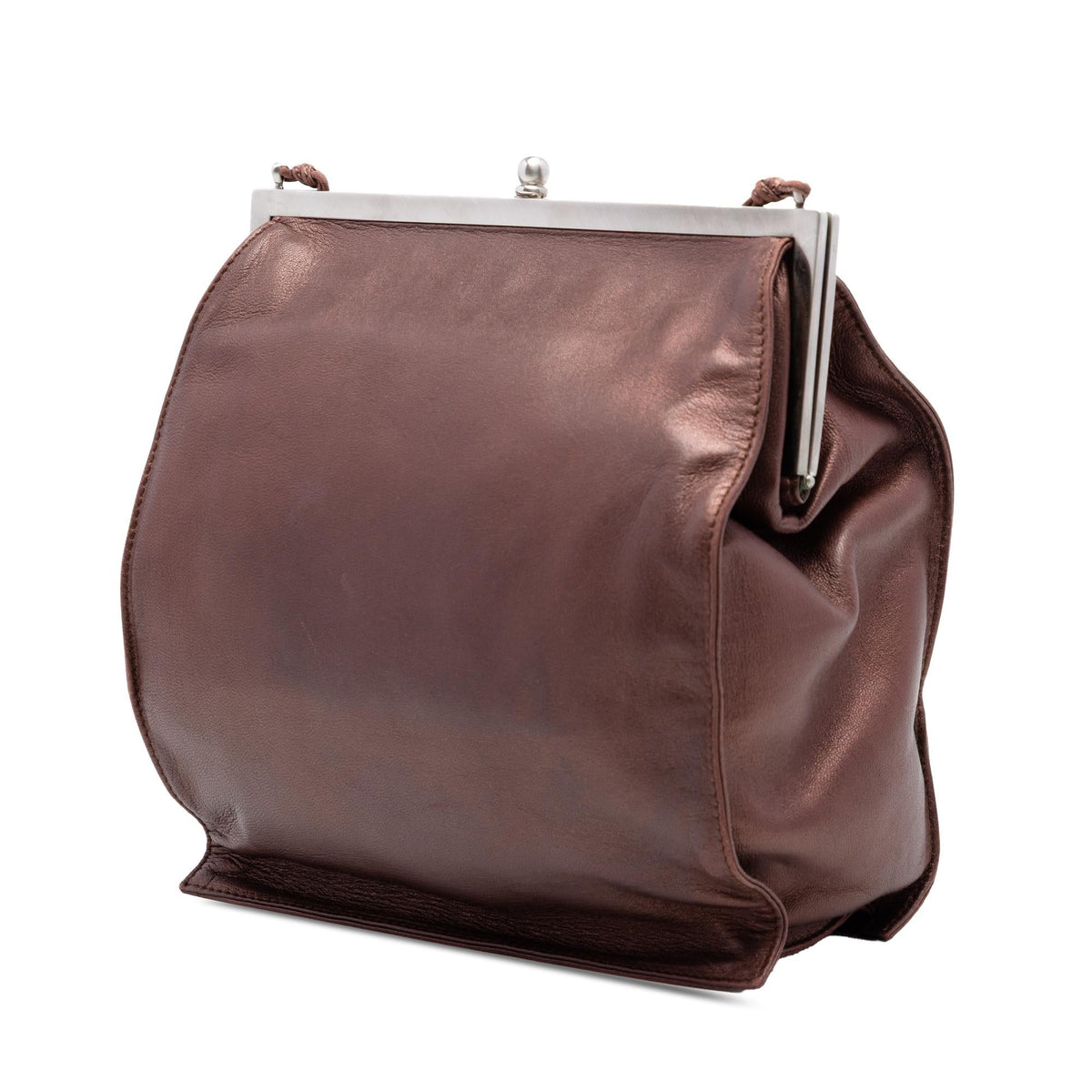 Prada Metallic Nappa Frame Crossbody Bag - Brown