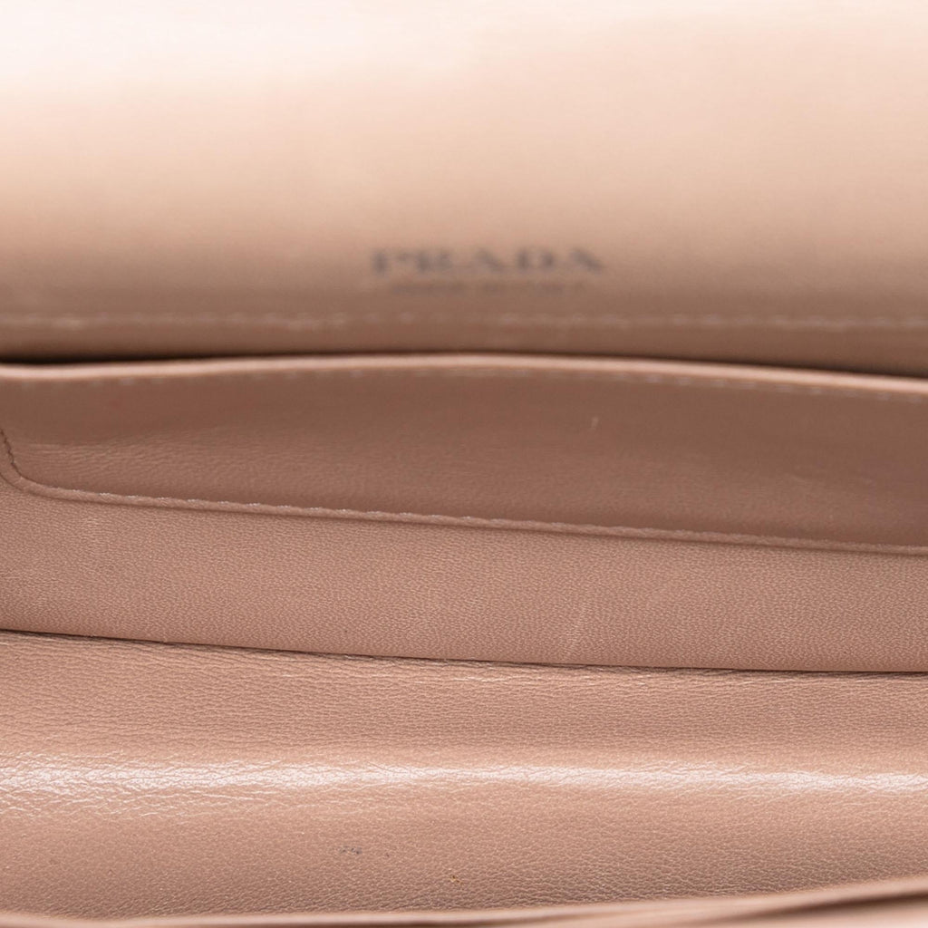Prada Mini Soft Calf Impunture Diagramme Crossbody Bag - Brown