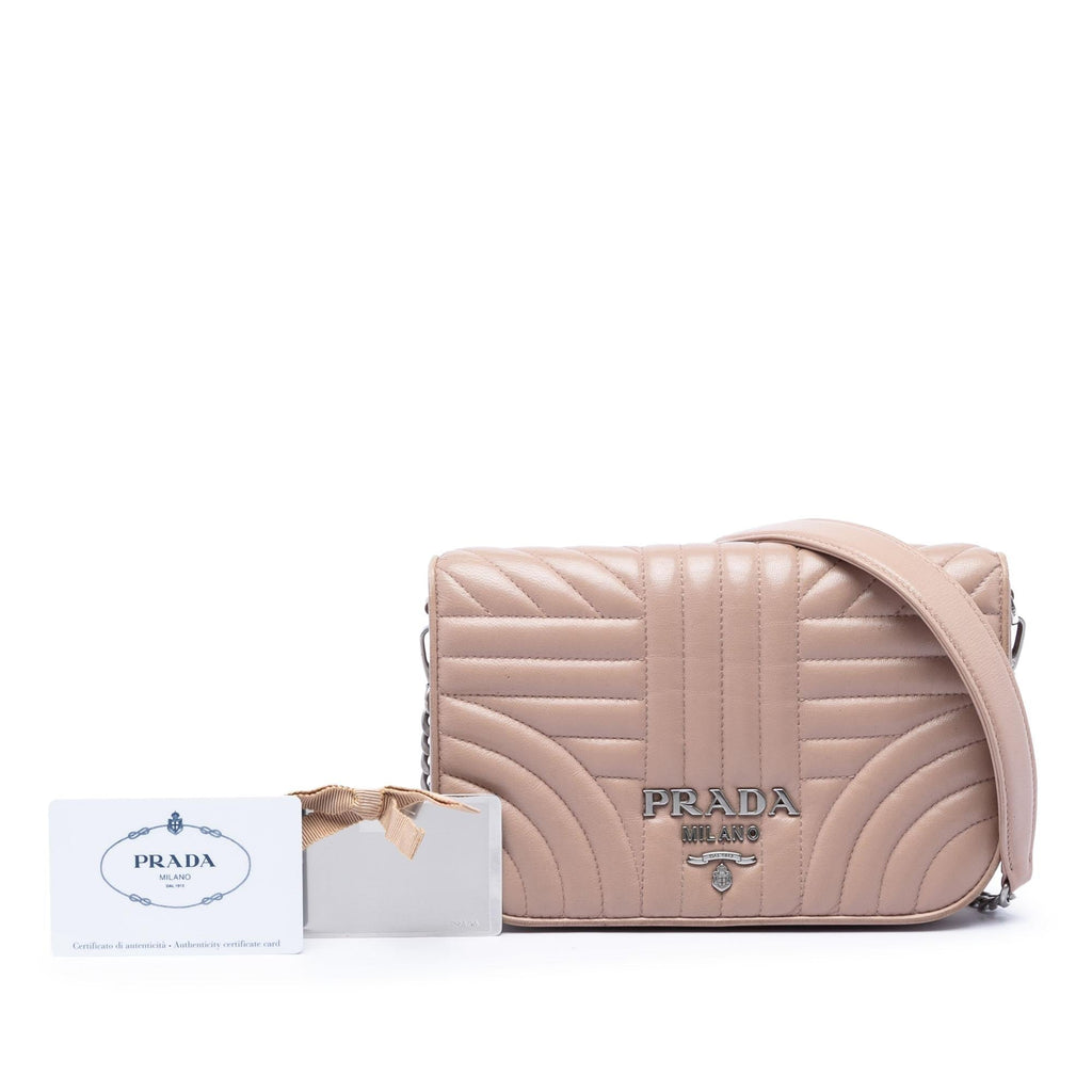 Prada Mini Soft Calf Impunture Diagramme Crossbody Bag - Brown