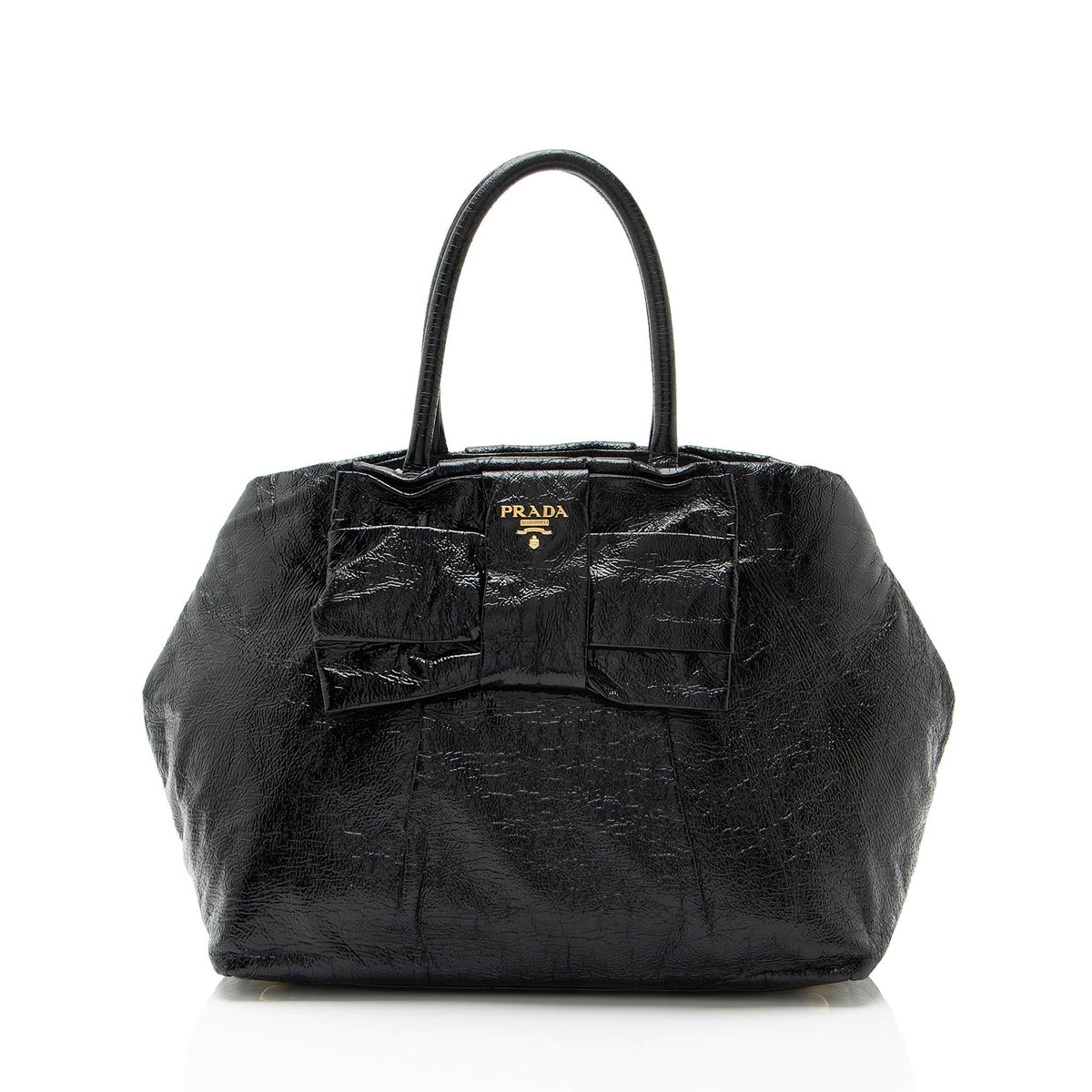 Prada Nappa Fiocco Bow Tote Bag - Black