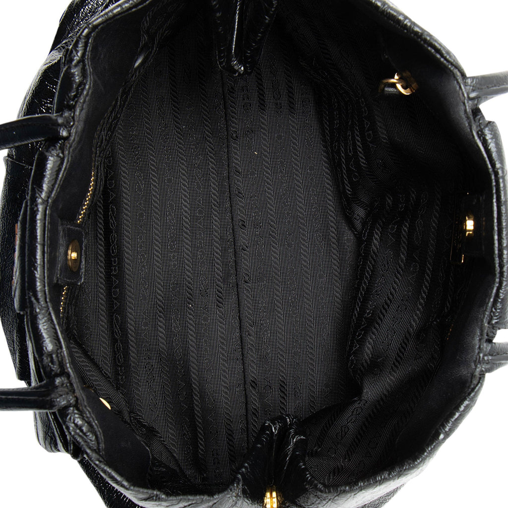 Prada Nappa Fiocco Bow Tote Bag - Black