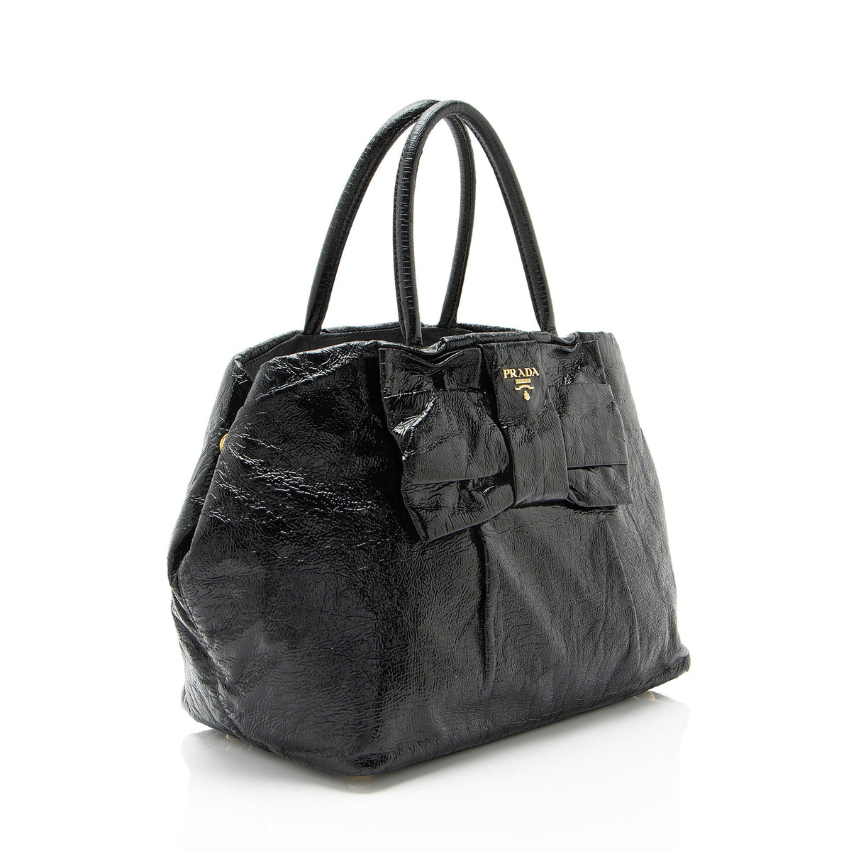 Prada Nappa Fiocco Bow Tote Bag - Black