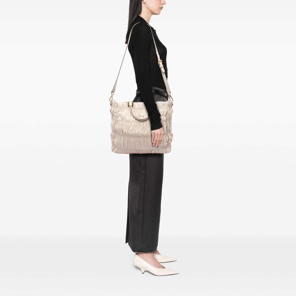 Prada Nappa Gaufre Satchel - Brown