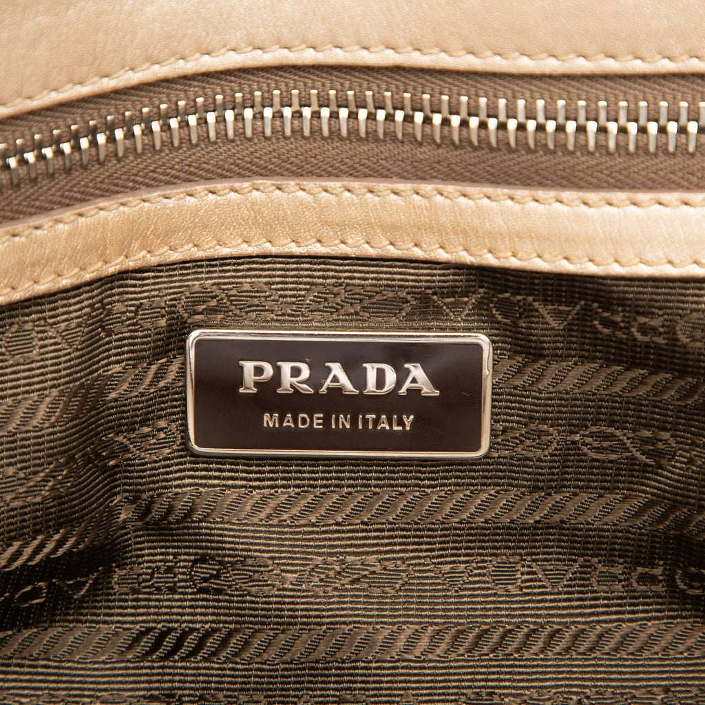 Prada Nappa Gaufre Satchel - Gold