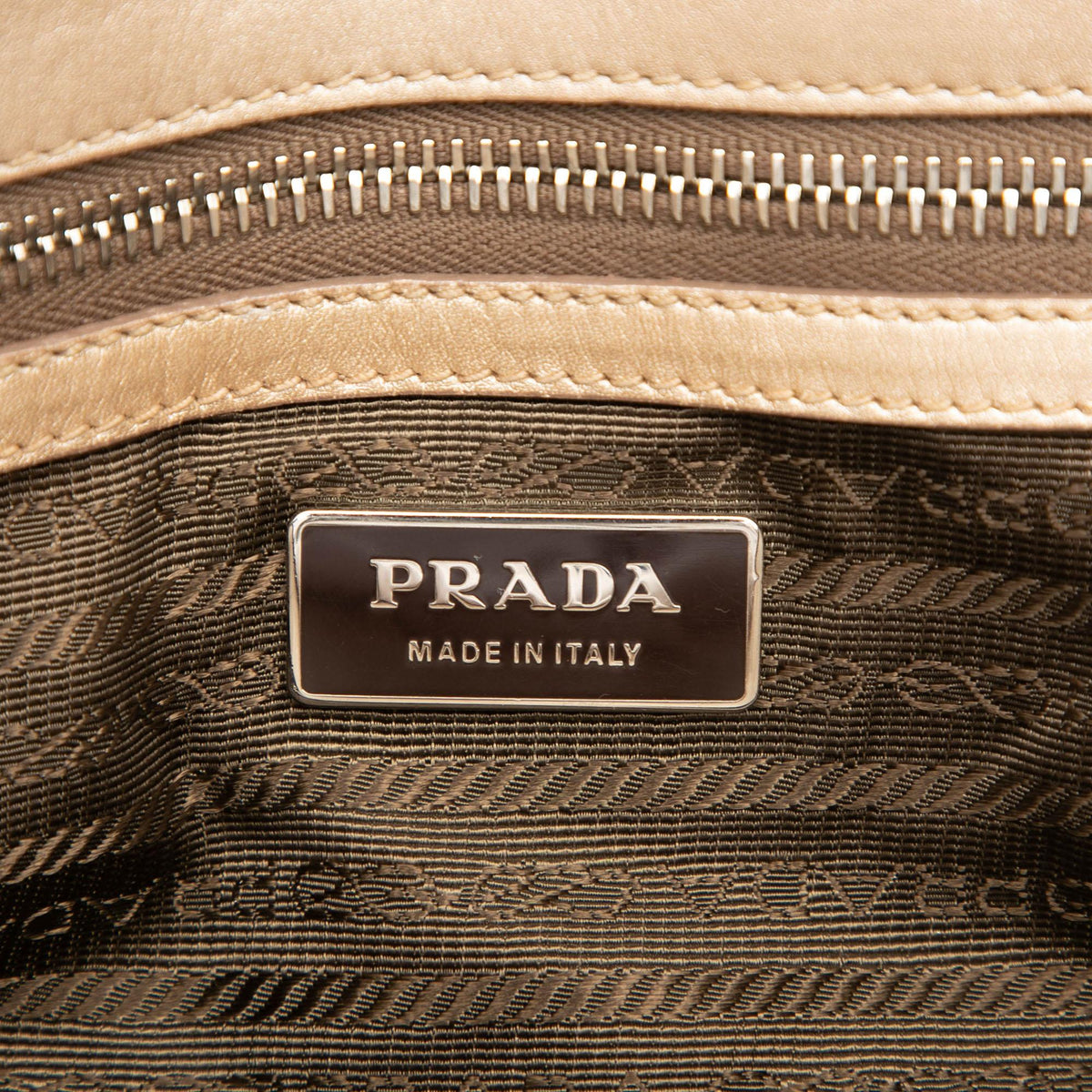 Prada Nappa Gaufre Satchel - Gold