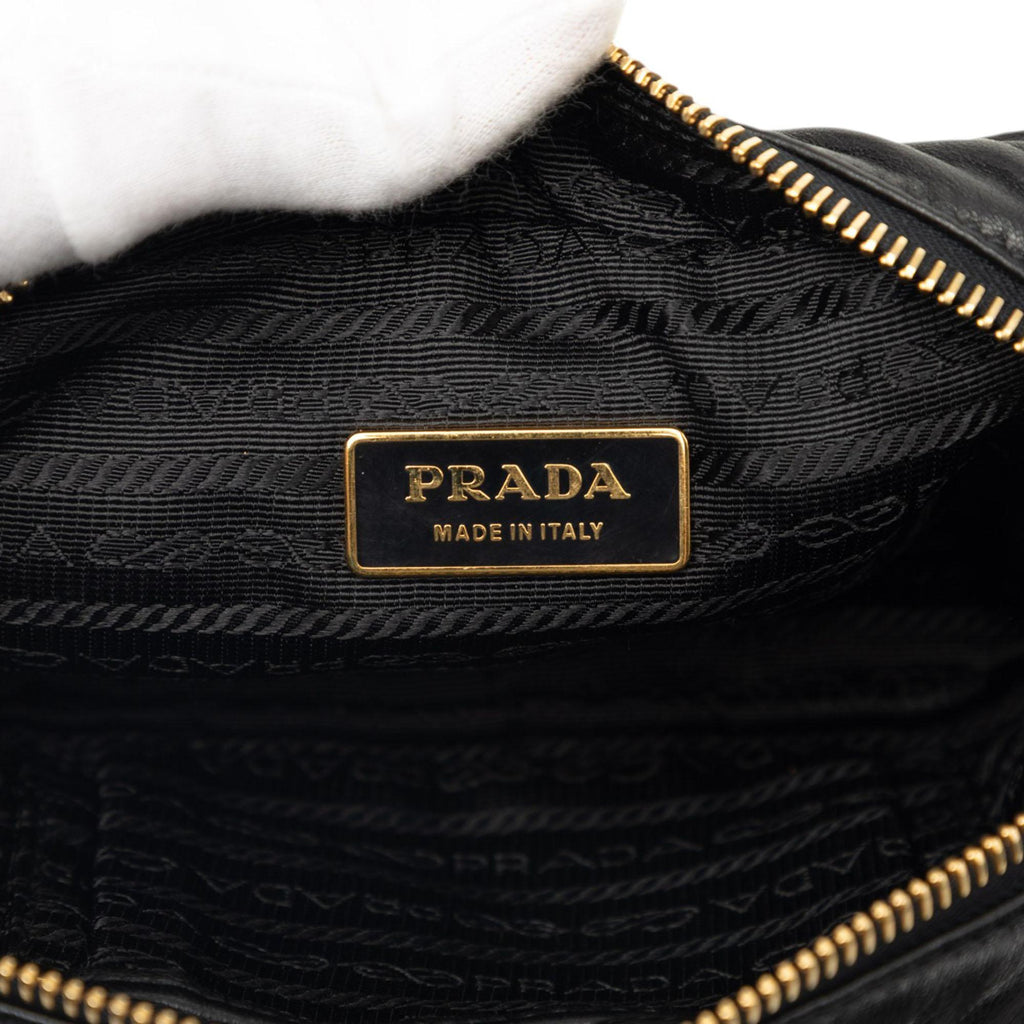 Prada Nappa Rosette Crossbody Bag - Black