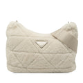 Prada Quilted Shearling Re Edition 2005 Crossbody Bag - White