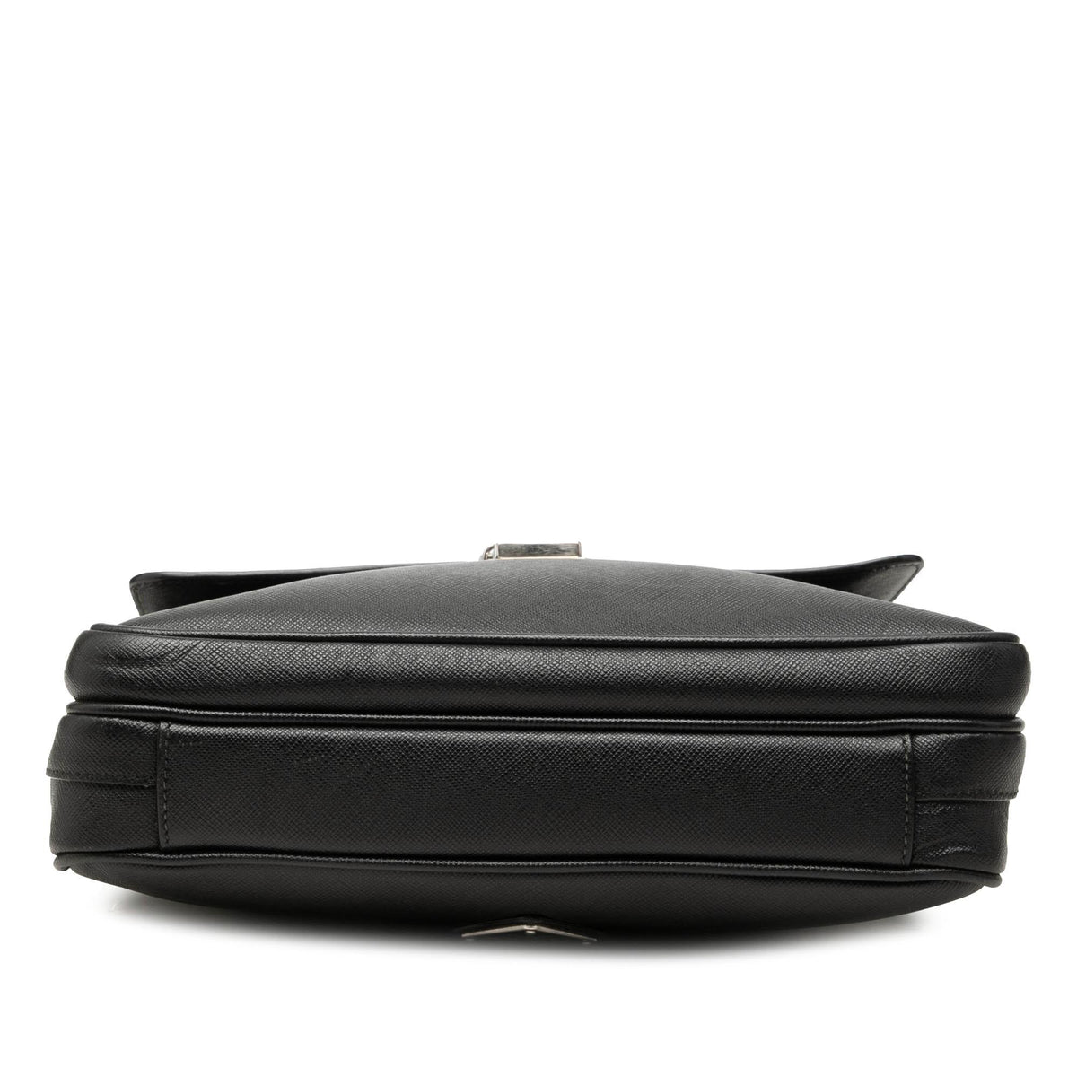 Prada Saffiano Buckle Messenger Bag - Black