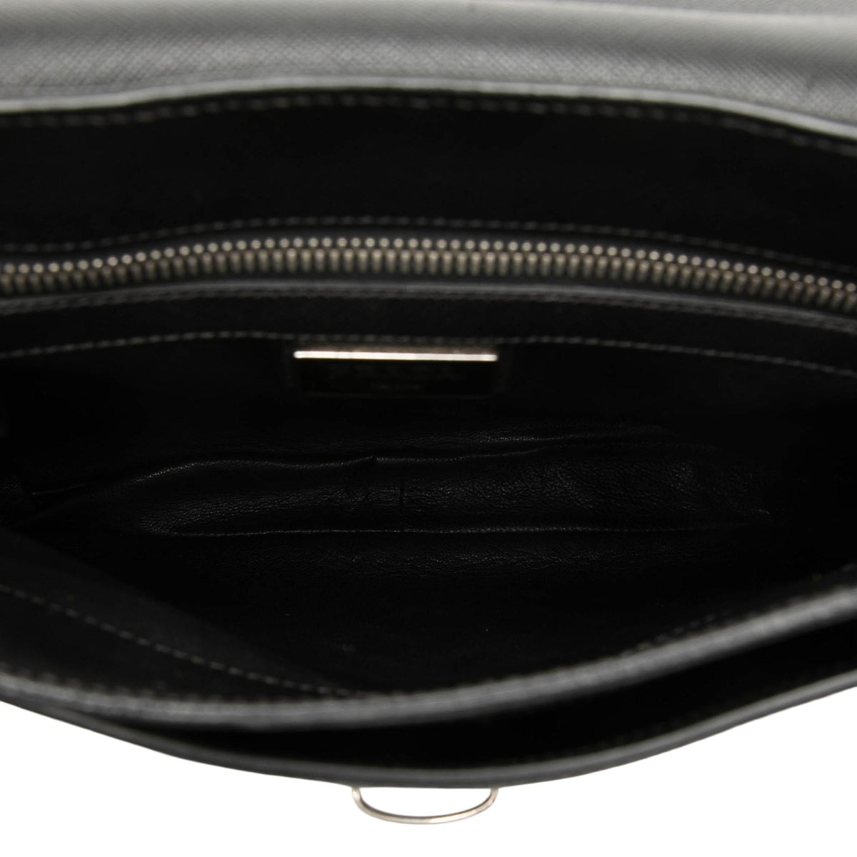 Prada Saffiano Buckle Messenger Bag - Black