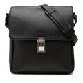 Prada Saffiano Buckle Messenger Bag - Black