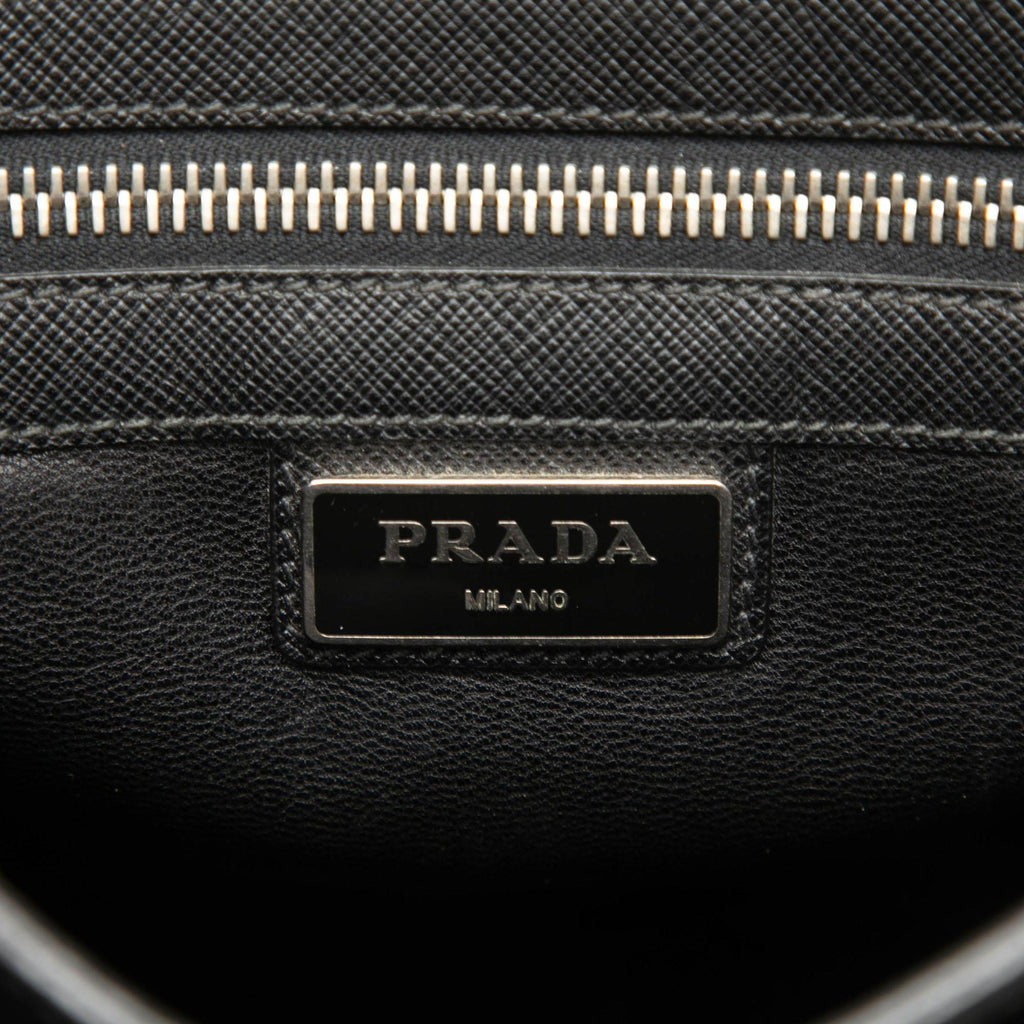 Prada Saffiano Buckle Messenger Bag - Black