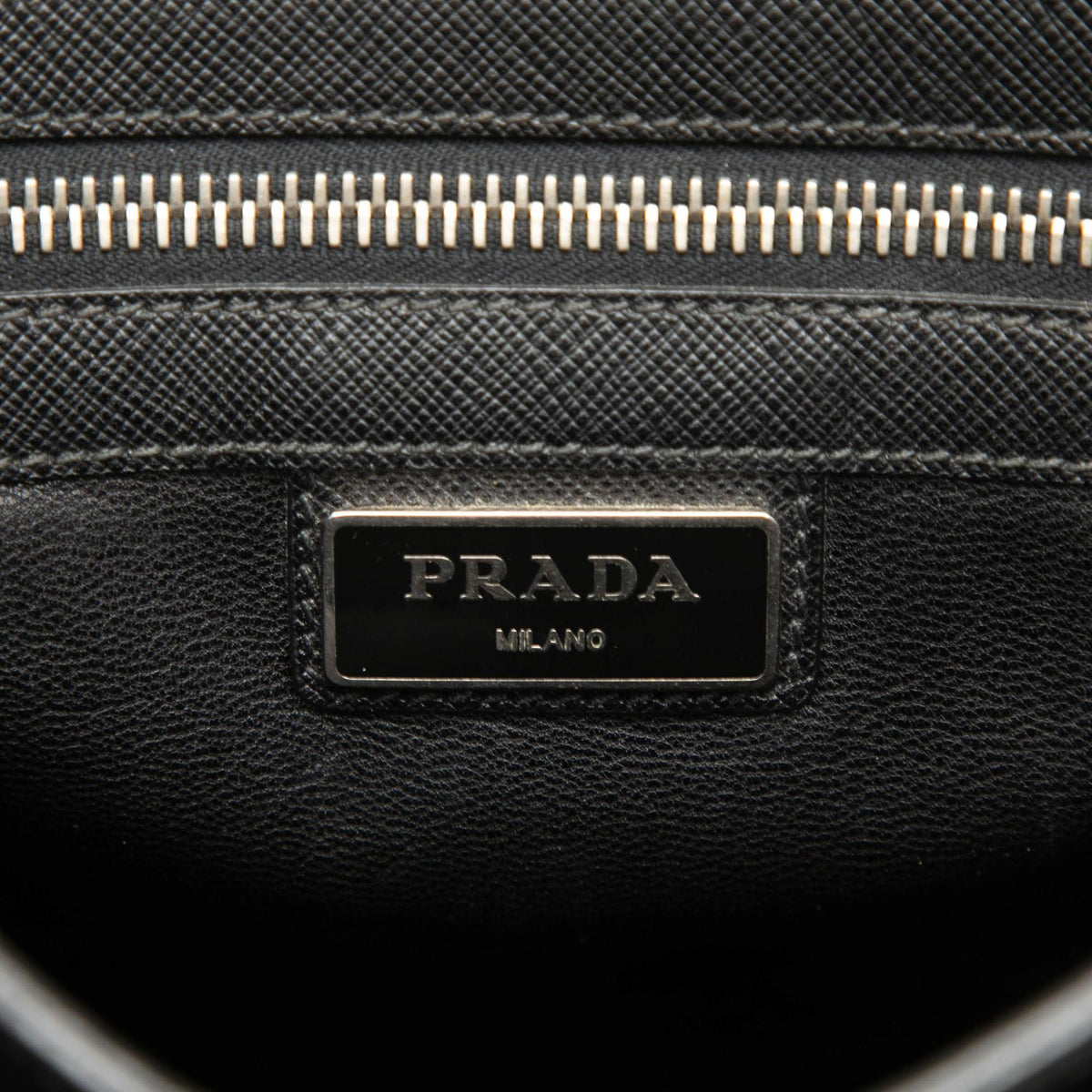 Prada Saffiano Buckle Messenger Bag - Black