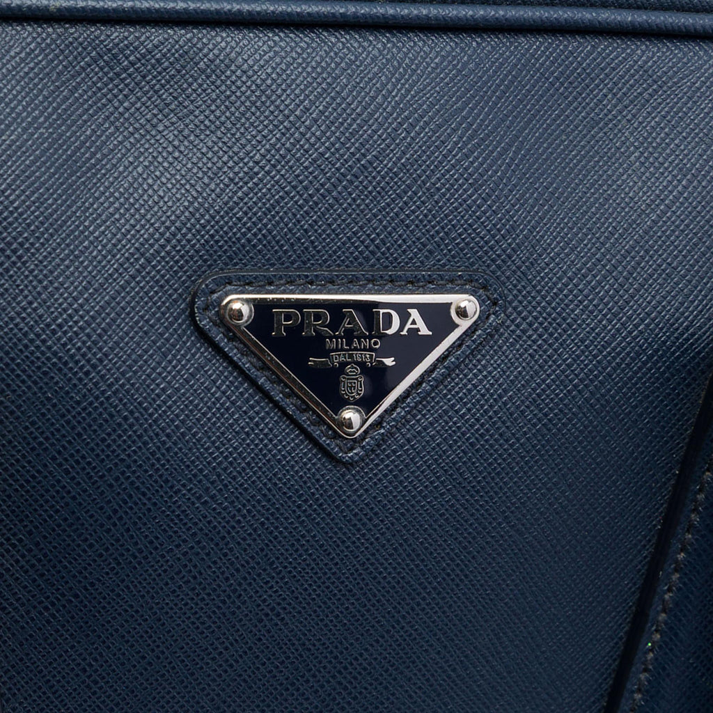 Prada Saffiano Business Bag - Blue