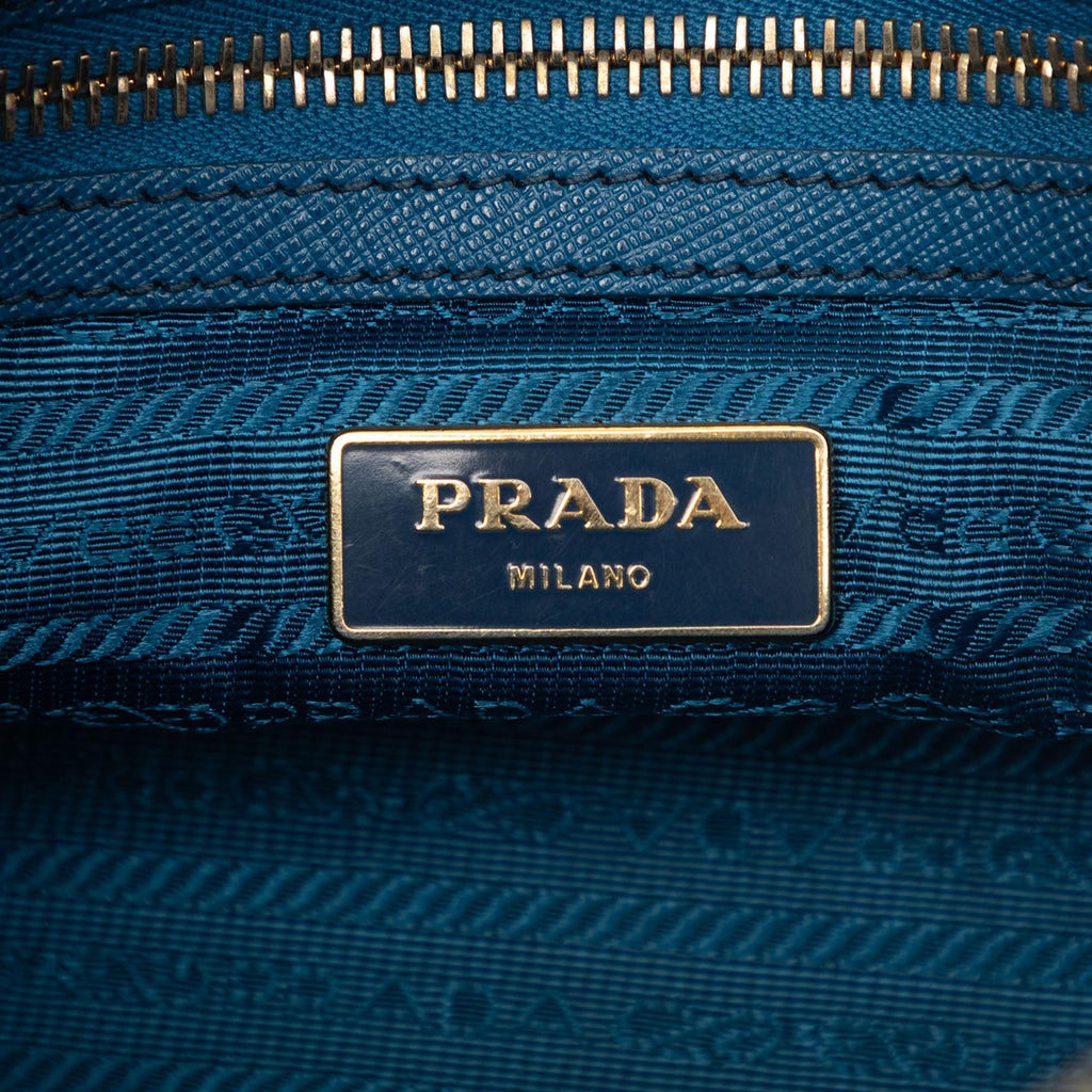 Prada Saffiano Lux Boston Bag - Blue