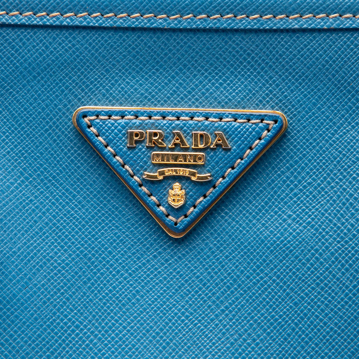 Prada Saffiano Lux Shopping Tote Bag - Blue