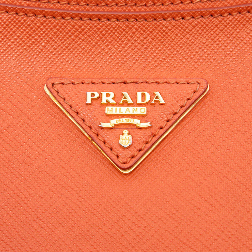 Prada Saffiano Lux Shoulder Bag - Orange