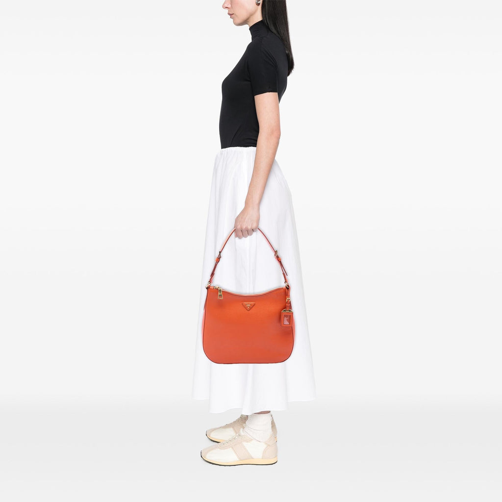 Prada Saffiano Lux Shoulder Bag - Orange