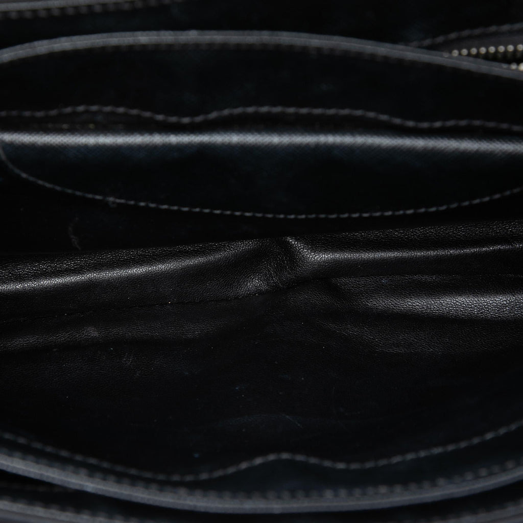 Prada Saffiano Lux and Tessuto Chain Crossbody Bag - Black