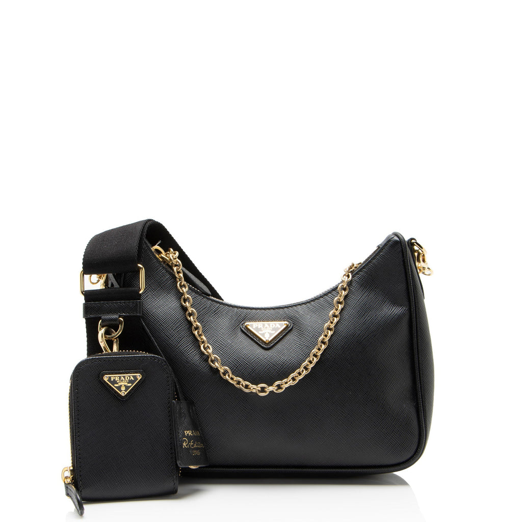 Prada Saffiano Re-Edition 2005 Crossbody Bag - Black