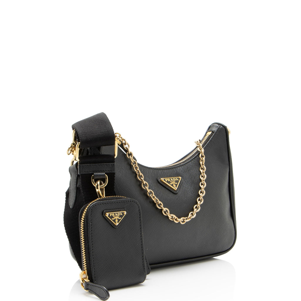 Prada Saffiano Re-Edition 2005 Crossbody Bag - Black