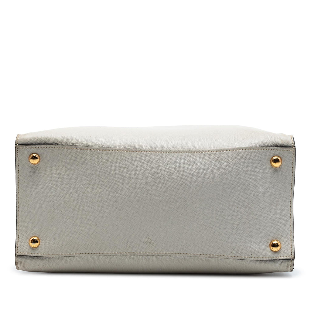 Prada Saffiano Soft Triple Pocket Tote Bag - White