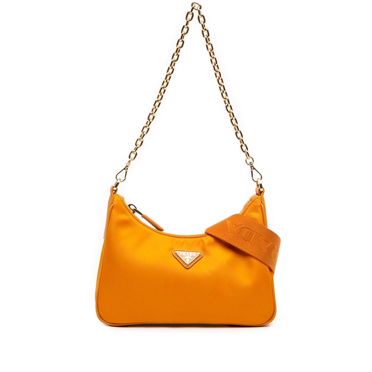 Prada Saffiano Trimmed Re Nylon Re Edition 2005 Satchel - Orange
