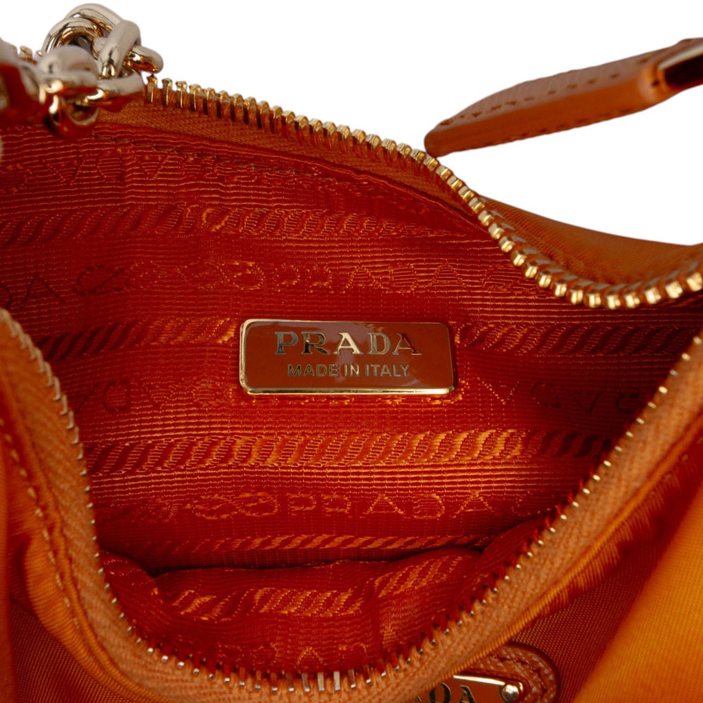 Prada Saffiano Trimmed Re Nylon Re Edition 2005 Satchel - Orange