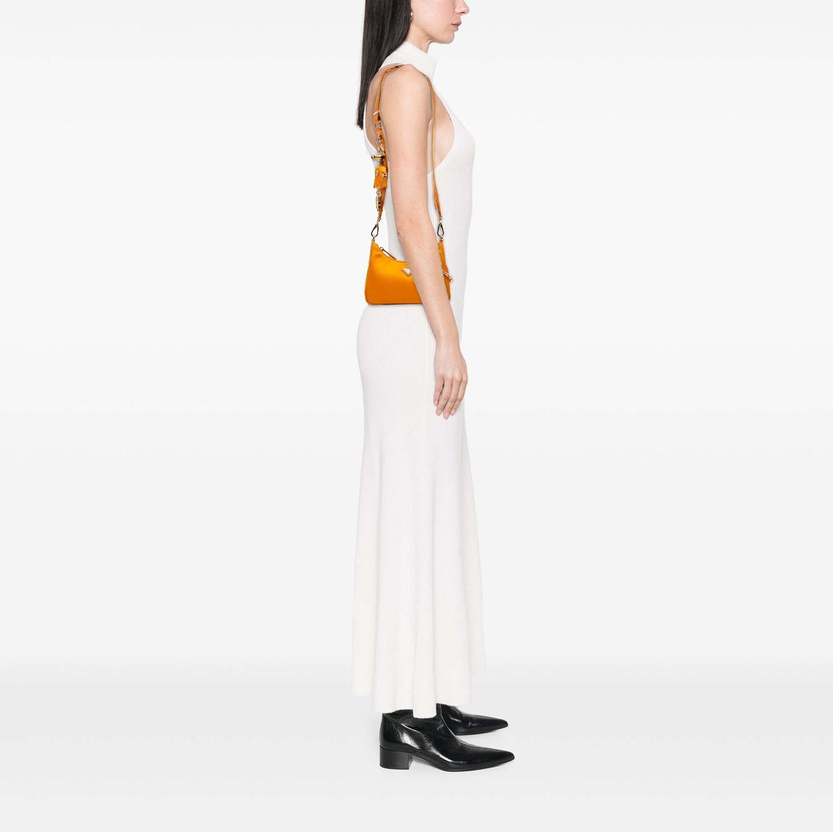 Prada Saffiano Trimmed Re Nylon Re Edition 2005 Satchel - Orange