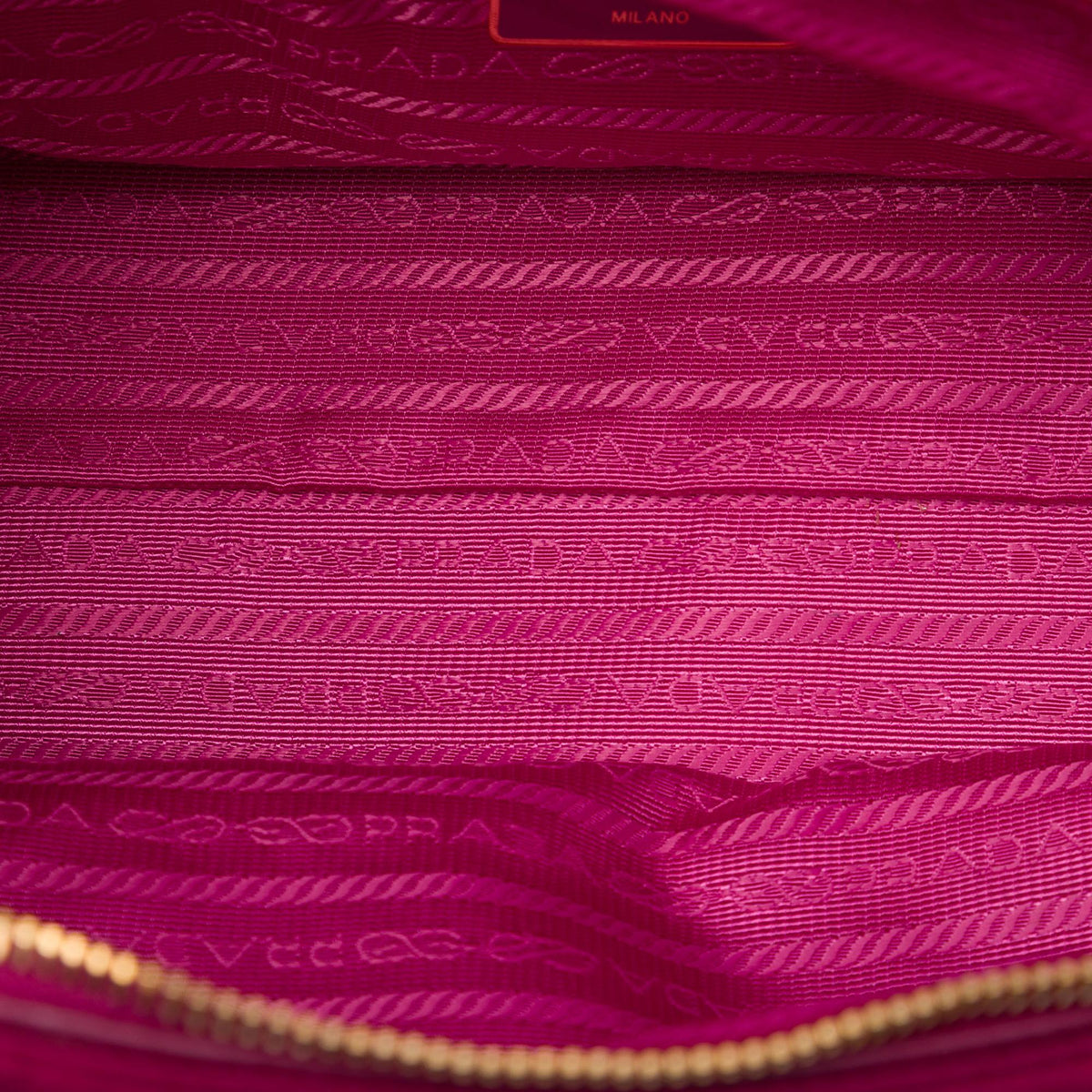 Prada Saffiano Trimmed Tessuto Satchel - Pink