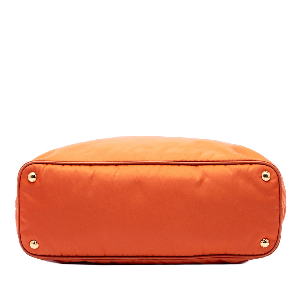 Prada Saffiano Trimmed Tessuto Tote Bag - Orange