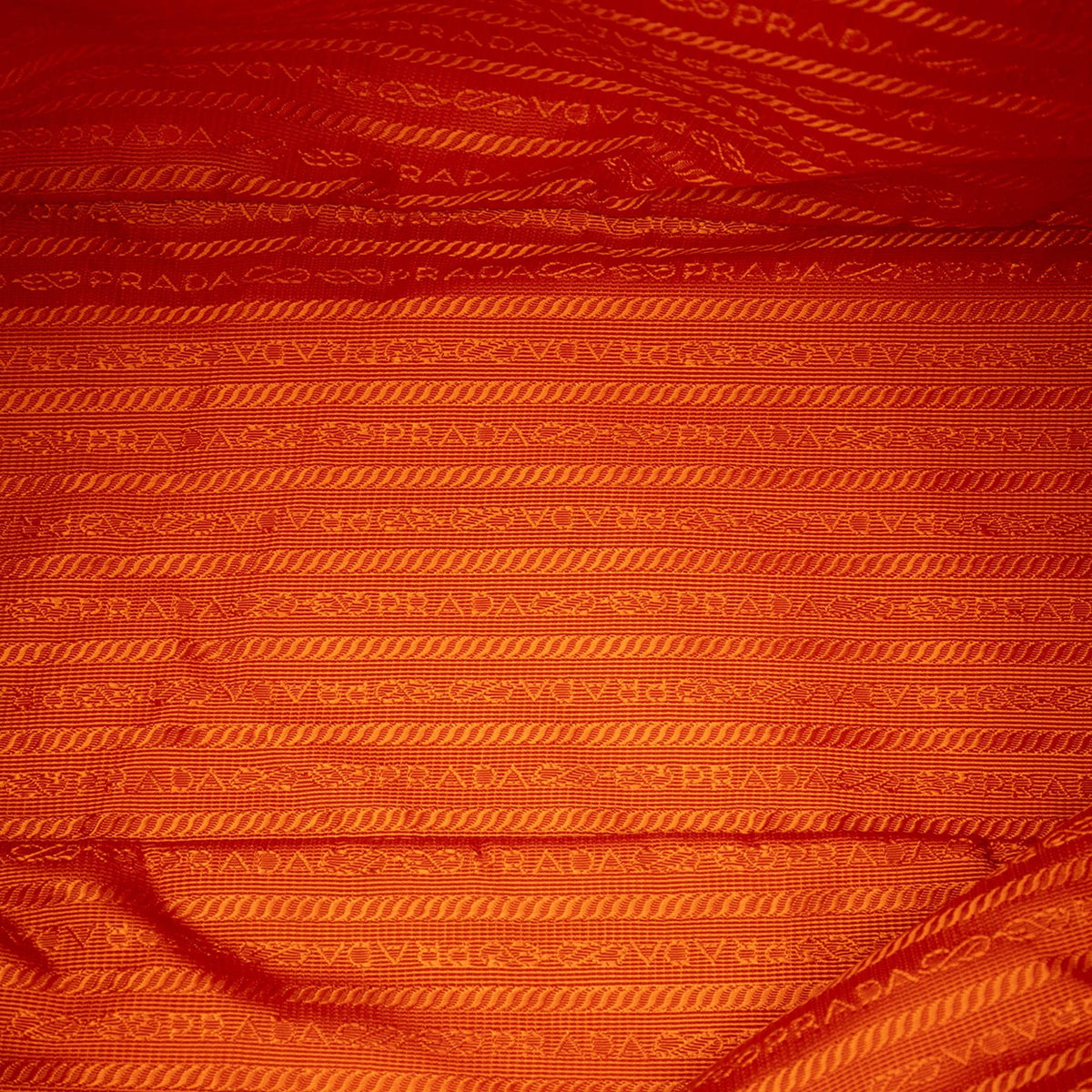 Prada Saffiano Trimmed Tessuto Tote Bag - Orange