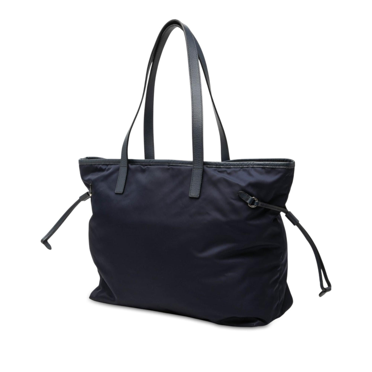 Prada Saffiano Trimmed Tessuto Tote Bag - Blue