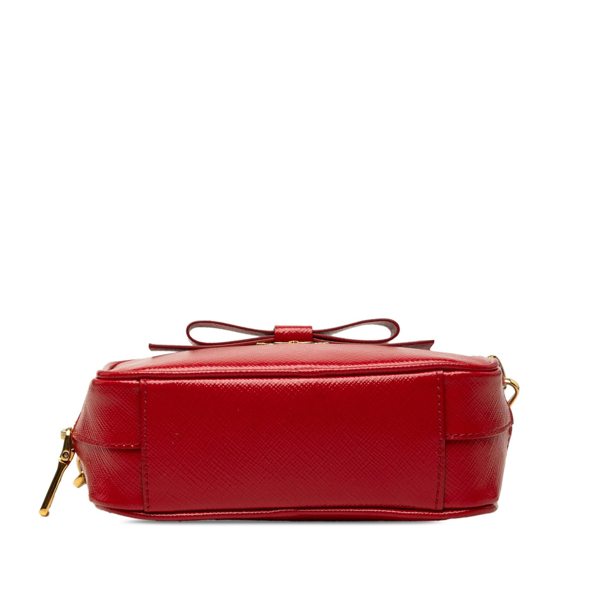 Prada Saffiano Vernice Bow Camera Bag - Red